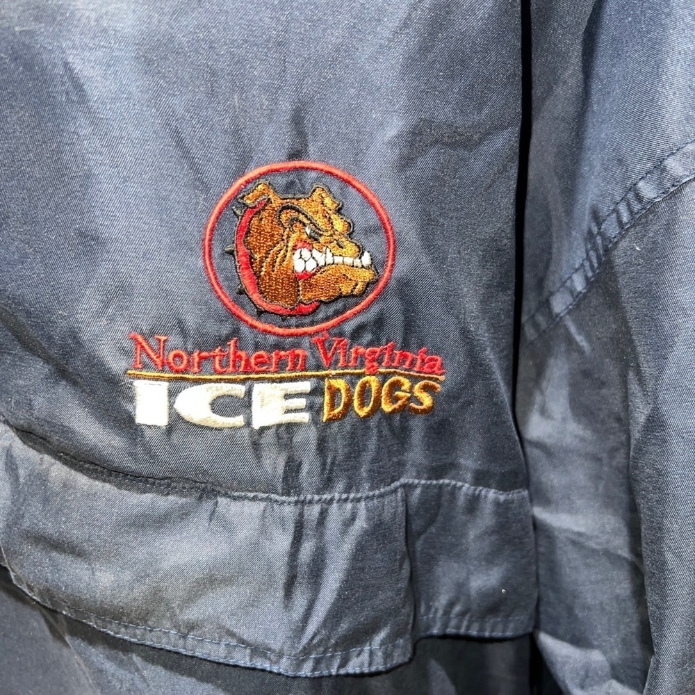 Northern Virginia ice dogs windbreaker spotlight vintage unisex L navy blue - Picture 3 of 7